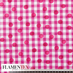 Tejido de Vichy 10 mm. estampado de lunares de 1,50 cms. aprox.