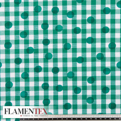 Tejido de Vichy 10 mm. estampado de lunares de 1,50 cms. aprox.