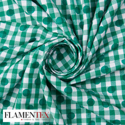 Tejido de Vichy 10 mm. estampado de lunares de 1,50 cms. aprox.