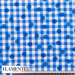 Tejido de Vichy 10 mm. estampado de lunares de 1,50 cms. aprox.