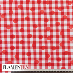 Tejido de Vichy 10 mm. estampado de lunares de 1,50 cms. aprox.