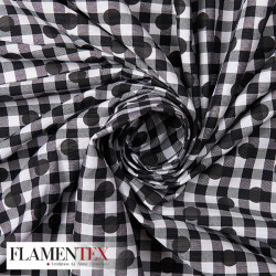 Tejido de Vichy 10 mm. estampado de lunares de 1,50 cms. aprox.