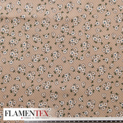 Tejido de popelín de algodón suave estampado con florecitas.