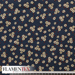 Tejido de popelín de algodón suave estampado con florecitas.