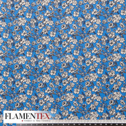 Tejido de popelín de algodón suave estampado con florecitas.