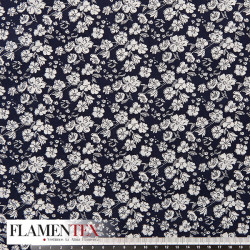 Tejido de popelín de algodón suave estampado con florecitas.