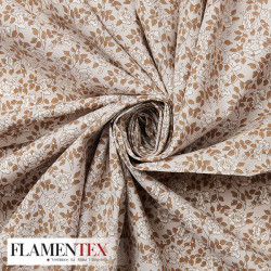 Tejido de popelín de algodón suave estampado con florecitas.