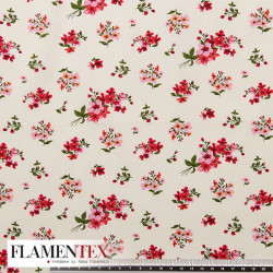 Tejido de popelín de algodón suave estampado con florecitas.