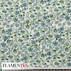 Tejido de popelín de algodón suave estampado con florecitas.