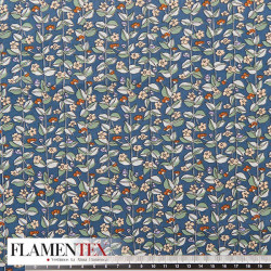 Tejido de popelín de algodón suave estampado con florecitas.