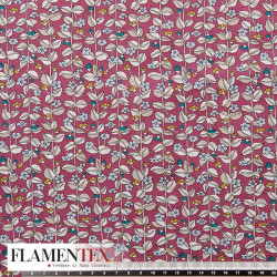 Tejido de popelín de algodón suave estampado con florecitas.