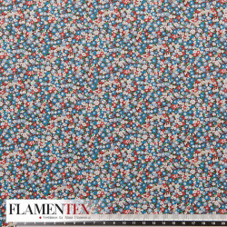 Tejido de popelín de algodón suave estampado con florecitas.