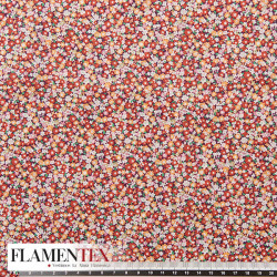 Tejido de popelín de algodón suave estampado con florecitas.