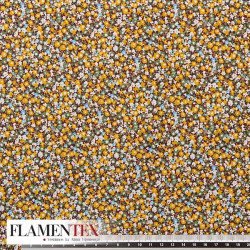 Tejido de popelín de algodón suave estampado con florecitas.