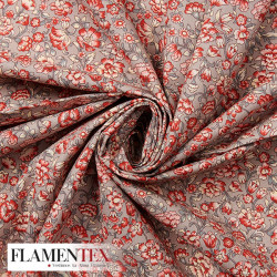 Tejido de popelín de algodón suave estampado con florecitas.