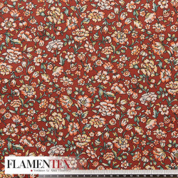 Tejido de popelín de algodón suave estampado con florecitas.