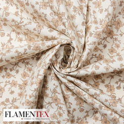 Tejido de popelín de algodón suave estampado con florecitas.