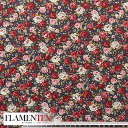 Tejido de popelín de algodón suave estampado con florecitas.