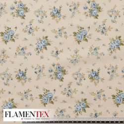 Tejido de popelín de algodón suave estampado con florecitas.
