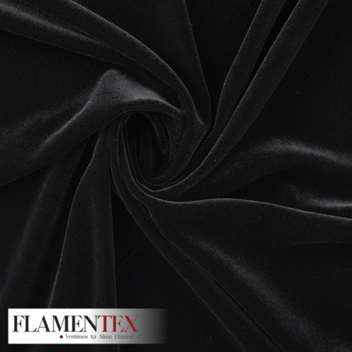 Tejido de terciopelo elástico. Suave y muy adaptable.