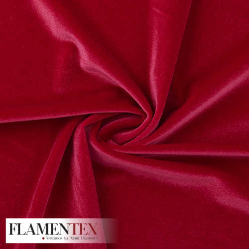 Tejido de terciopelo elástico. Suave y muy adaptable.