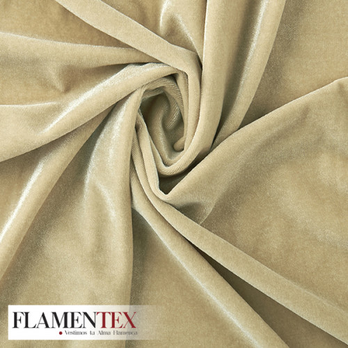 Tejido de terciopelo elástico. Suave y muy adaptable.