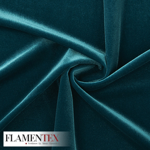 Tejido de terciopelo elástico. Suave y muy adaptable.