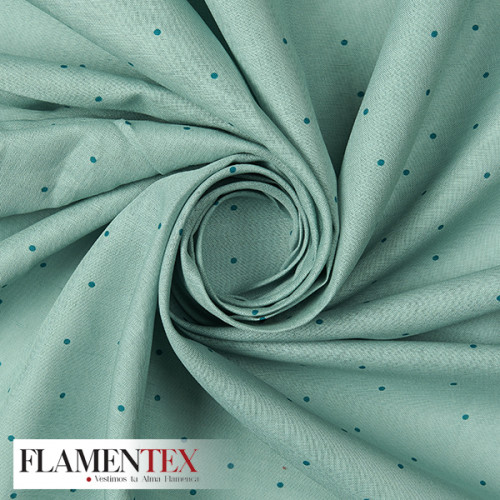 Tejido de lino algodón. Estampado de lunares de 0,30 cms.