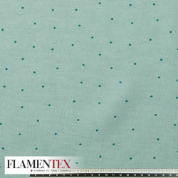 Tejido de lino algodón. Estampado de lunares de 0,30 cms.