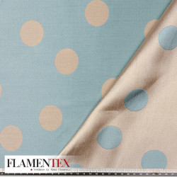 Tejido de Jacquard doble cara. con lunares de 3,75 cm.