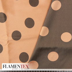 Tejido de Jacquard doble cara. con lunares de 3,75 cm.