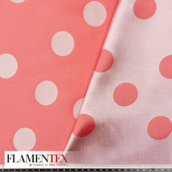 Tejido de Jacquard doble cara. con lunares de 3,75 cm.