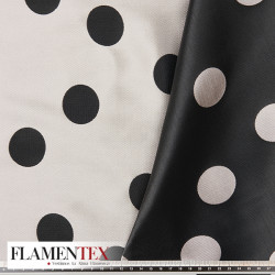 Tejido de Jacquard doble cara. con lunares de 3,75 cm.