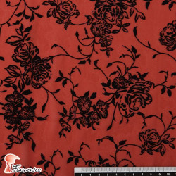 DRAVA FLOCADO. Thin chiffon flocked fabric.
