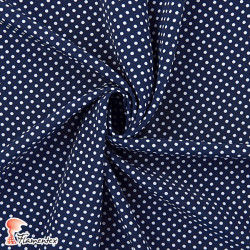NATASHA  TOPO PQ. Tela de crespón con mucha caída, perfecta para trajes de flamenca. Estampado de lunares pequeños de 0,40 cm.