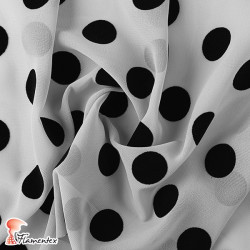 DRAVA FLOCADO. Thin chiffon flocked fabric.