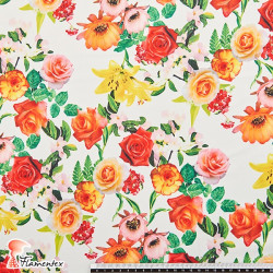 GARDEN. Drape crêpe fabric. Floral print.