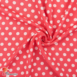 FACTORY. Thin and drape viscose fabric. Polka dot 1,20 cm.