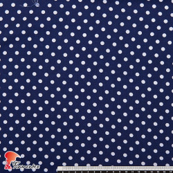 FACTORY. Thin and drape viscose fabric. Polka dot 0,60 cm.