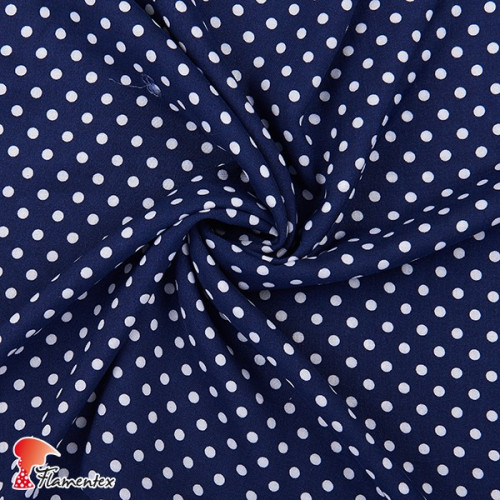 FACTORY. Thin and drape viscose fabric. Polka dot 0,60 cm.