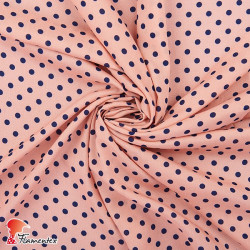 FACTORY. Thin and drape viscose fabric. Polka dot 0,60 cm.