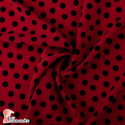 NATASHA. Drape crêpe fabric. Normally used for flamenco dresses. Polka dot print 1,50 cm.