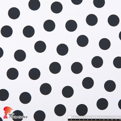 NATASHA. Drape crêpe fabric. Normally used for flamenco dresses. Medium polka dot print 2.75 cm.