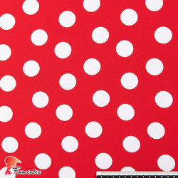 NATASHA. Drape crêpe fabric. Normally used for flamenco dresses. Medium polka dot print 2.75 cm.