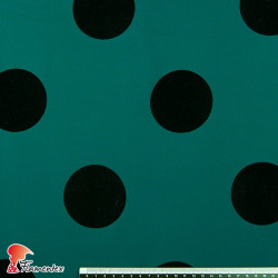 DRAVA FLOCADO. Thin chiffon fabric with flocked polka dot 7 cm.