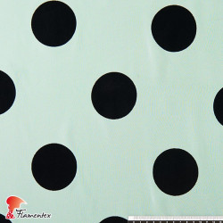 DRAVA FLOCADO. Thin chiffon fabric with flocked polka dot 7 cm.