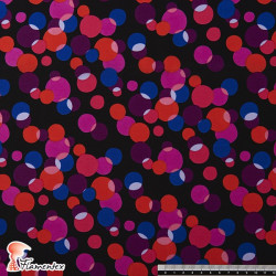 NATASHA TOPO MULTI. Drape crêpe fabric. Normally used for flamenco dresses. Irregular polka dot print.