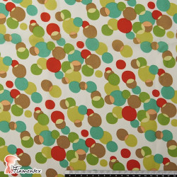 NATASHA TOPO MULTI. Drape crêpe fabric. Normally used for flamenco dresses. Irregular polka dot print.