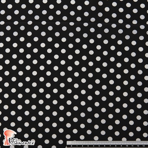 NATASHA TOPO MD. Drape crêpe fabric, for flamenco dresses. Polka dot print 0,80 cm.