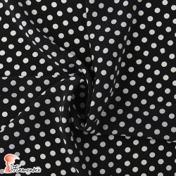 NATASHA TOPO MD. Drape crêpe fabric, for flamenco dresses. Polka dot print 0,80 cm.